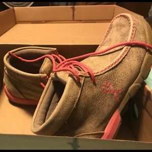 Twisted X high-top leather shoes-breast cancer